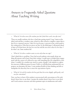 Answers to Frequently Asked Questions About
