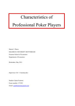 Characteristics of Professional Poker Players