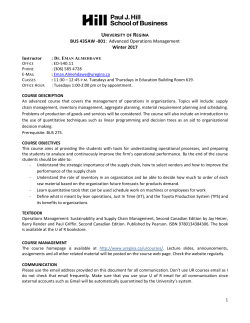 BUS 435AW -001 - University of Regina