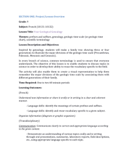 SECTION ONE: Project/Lesson Overview Grade: 9 Subject: French