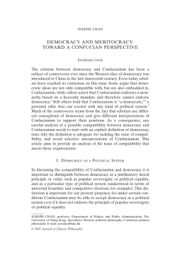 democracy and meritocracy: toward a confucian perspective
