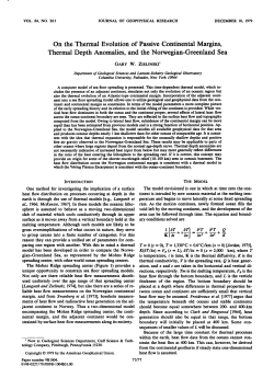 On the Thermal Evolution of Passive Continental Margins, Thermal