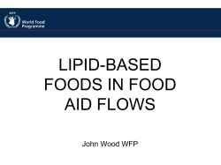 Lipid-based Foods in Food Aid Flows