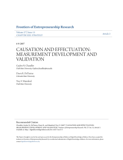 causation and effectuation: measurement development and validation
