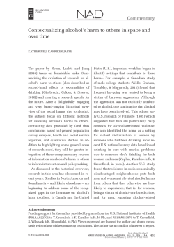 Contextualizing alcohol`s harm to others in space and over time