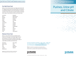 Purines, Urine pH and Citrate