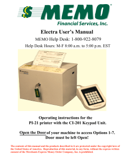 Electra User`s Manual