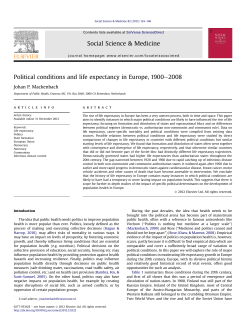 Political conditions and life expectancy in Europe, 1900-2008