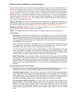 Division I Men`s Basketball - Interview Policies