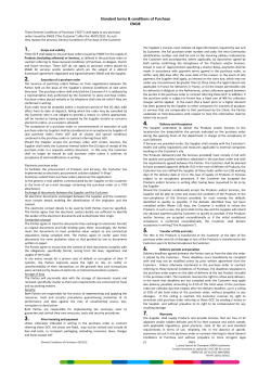 General Conditions of Purchase