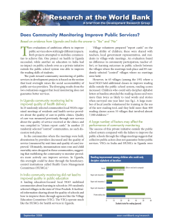 Does Community Monitoring Improve Public Services?