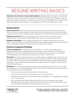 resume writing basics