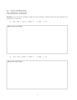 0.1 Lesson 10 Homework Price Elasticity of Demand