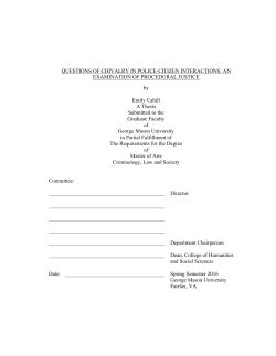 QUESTIONS OF CHIVALRY IN POLICE