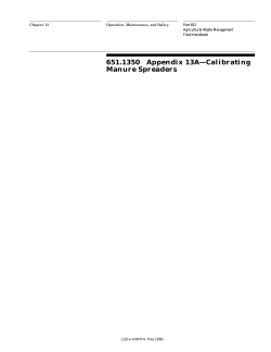 Appendix 13a&mdash;Calibrating Manure Spreaders