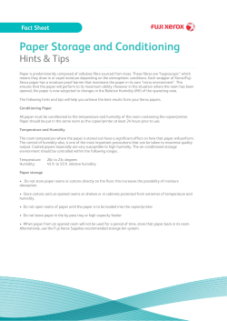 Paper Storage and Conditioning