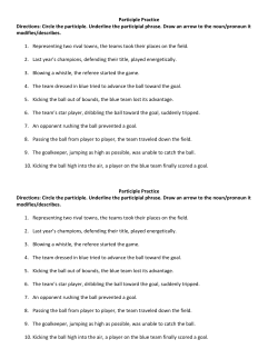 Participle Practice Directions: Circle the participle. Underline the