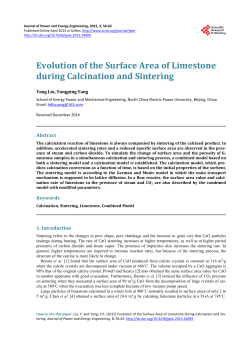Evolution of the Surface Area of Limestone during Calcination and