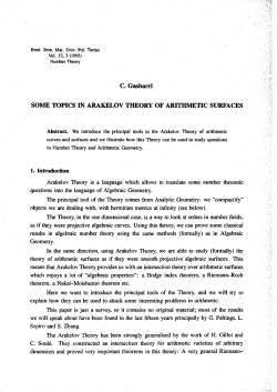C. Gasbarri SOME TOPICS IN ARAKELOV THEORY OF