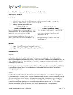 Primary Sources Looking for the Answer in the Constitution