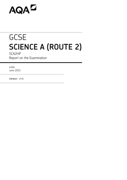 GCSE Science A Examiner report Unit 06 June 2015