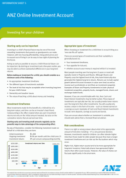 ANZ Online Investment Account