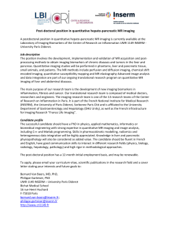 Post-doctoral position in quantitative hepato-pancreatic
