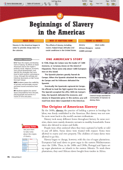 Beginnings of Slavery in the Americas