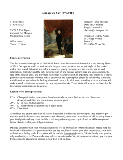 american art, 17761913 - Department of American Studies