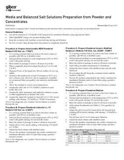 Media and Balanced Salt Solutions Preparation from Powder and