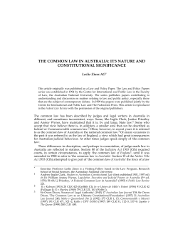 The Common Law in Australia