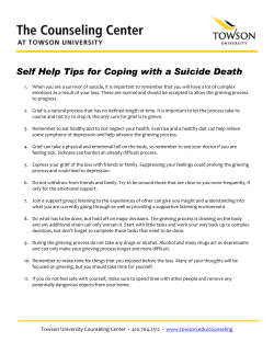 Self Help Tips for Coping with a Suicide Death