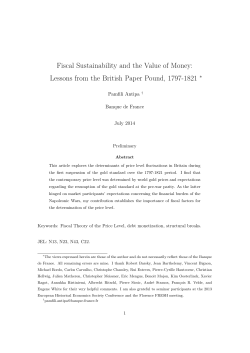 Fiscal Sustainability and the Value of Money: Lessons from