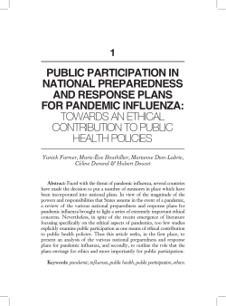 PuBLIc PaRtIcIPatIoN IN NatIoNaL PRePaRedNess aNd