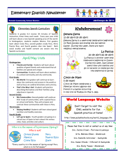 Elementary Spanish Newsletter World Language Website