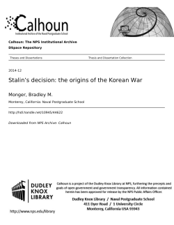 Stalin`s decision: the origins of the Korean War