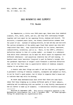 Does mathematics have elements?