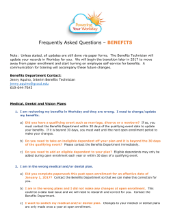 Frequently Asked Questions &ndash; BENEFITS