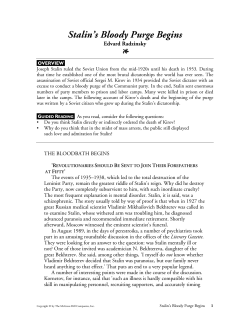 Stalin`s Bloody Purge Begins