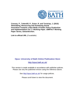 SIMPACT WORKING PAPER - University of Bath Opus