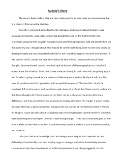 Audrey`s Story - Multi-Service Eating Disorders Association