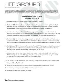 A House Divided &ndash; Luke 11:18-24 November 24