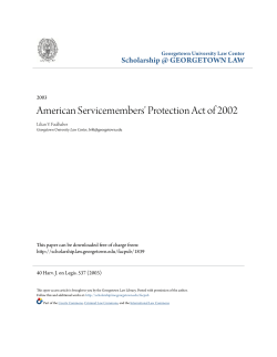 American Servicemembers` Protection Act of 2002