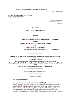 Neutral Citation Number: [2011] EWHC 1489 (Ch)