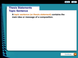 Wordiness Thesis Statements Topic Sentence