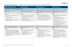 Health Education—Essential Learning Outcomes 2015–2016