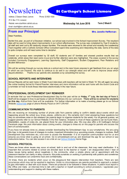 Newsletter - St Carthage`s Primary School