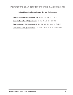 POWERSCORE LSAT DEFINED GROUPING GAMES SEMINAR