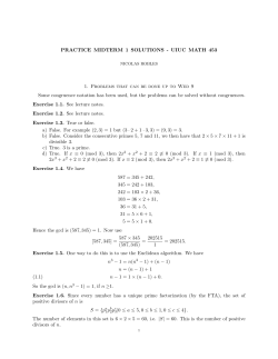PRACTICE MIDTERM 1 SOLUTIONS - UIUC MATH 453 1. Problems