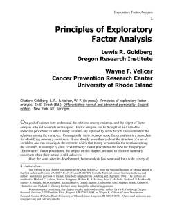 Principles of Exploratory Factor Analysis1